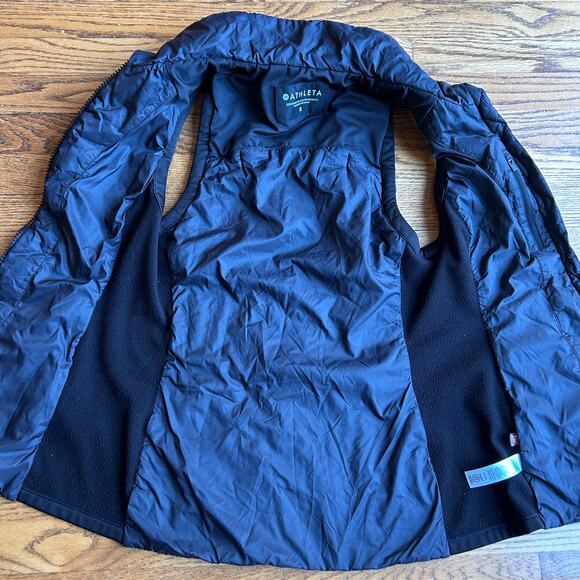 Athleta Rock Ridge Black Quilted PrimaLoft Full Zip Vest-Size Small - Picture 4 of 12